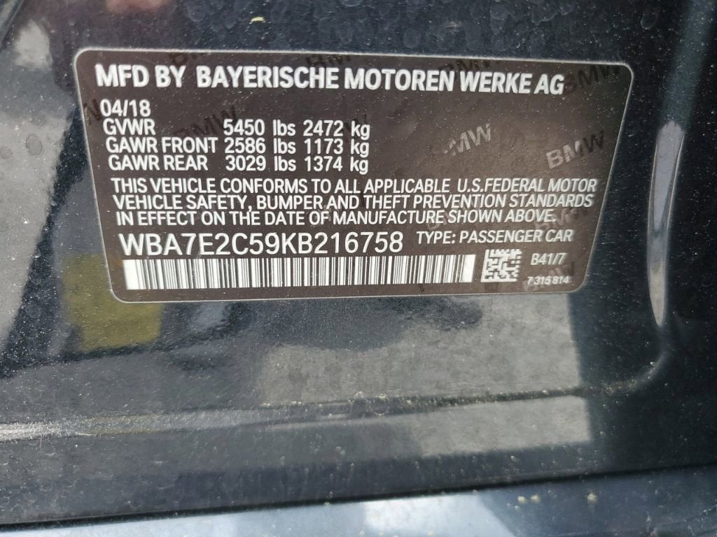 2019 BMW 7 Series 740i