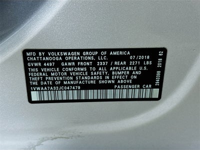 2018 Volkswagen Passat 2.0T S