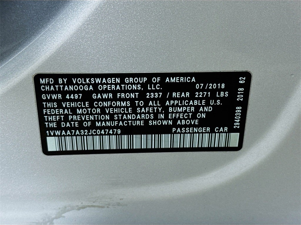 2018 Volkswagen Passat 2.0T S