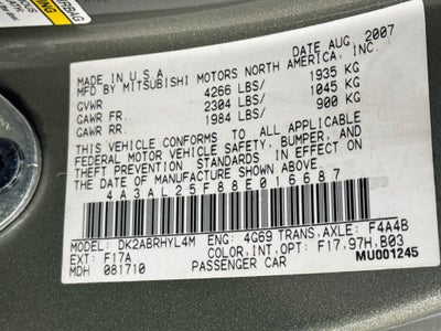 2008 Mitsubishi Eclipse GS Spyder
