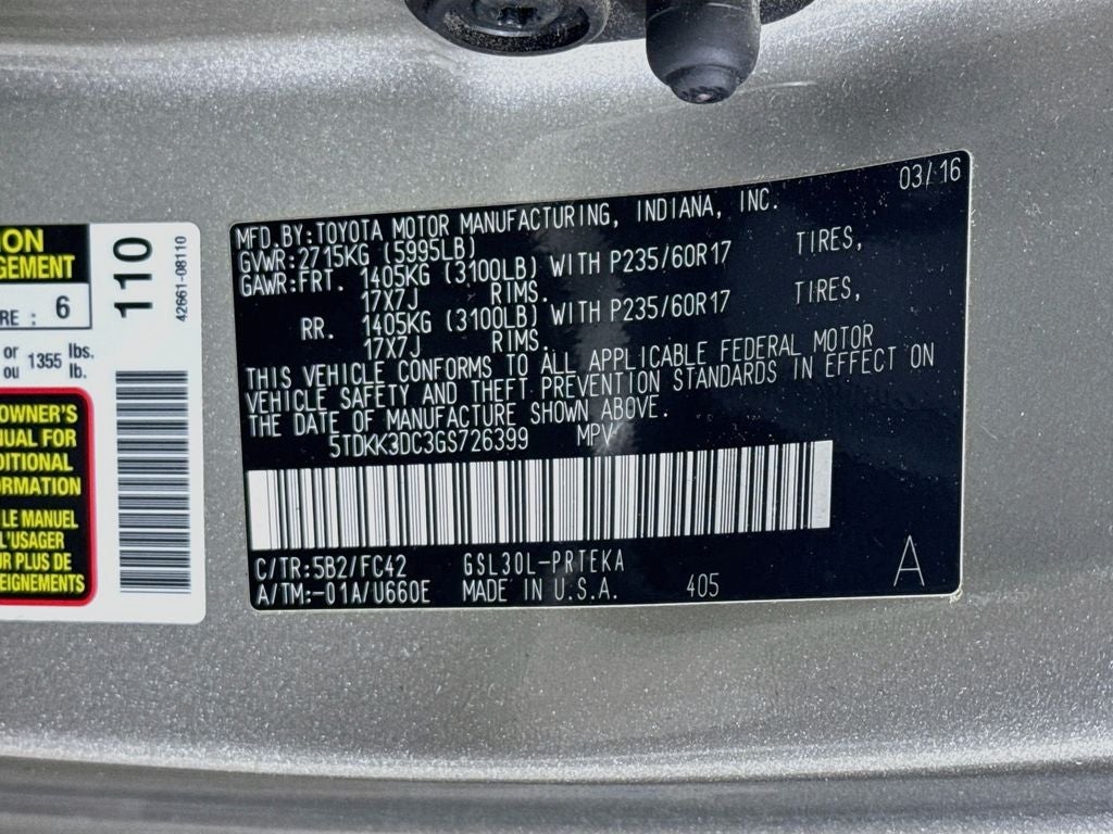 2016 Toyota Sienna LE 8 Passenger