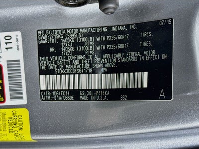 2015 Toyota Sienna LE 8 Passenger