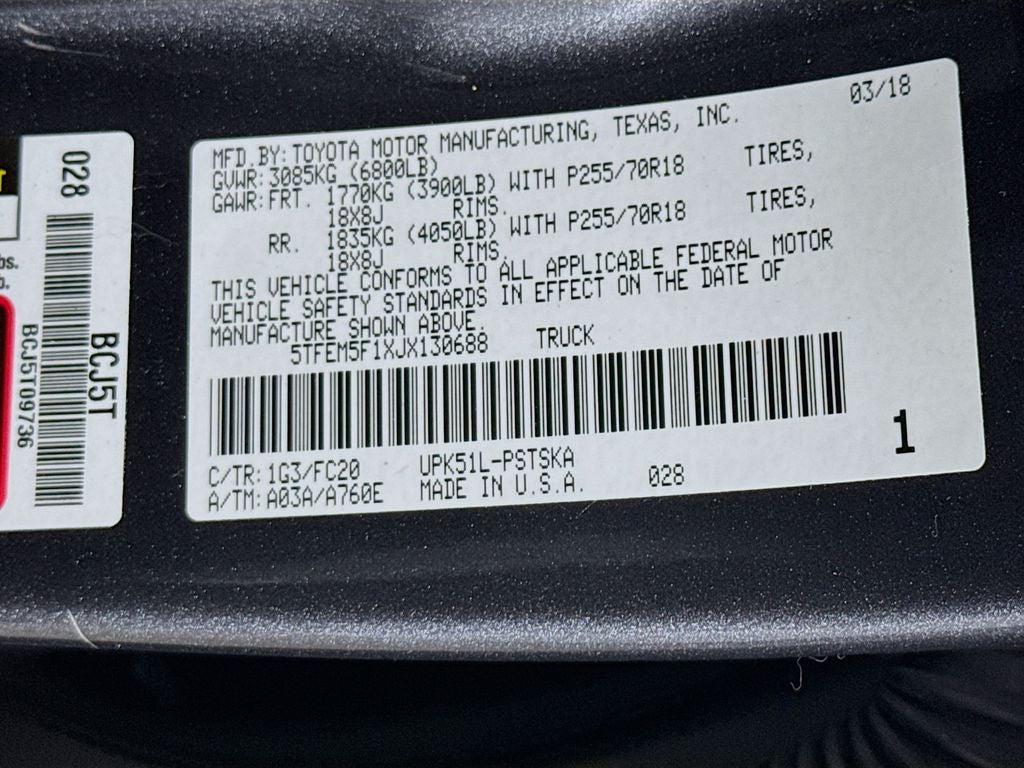 2018 Toyota Tundra SR5 4.6L V8